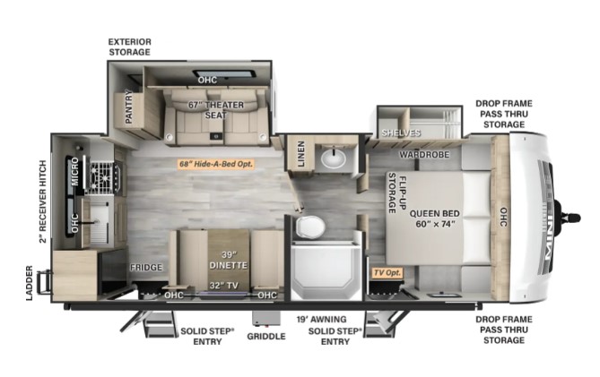 2024 FOREST RIVER ROCKWOOD 2515S, , floor-plans-day image number 0